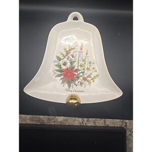 VTG MCM Christmas Art Ceramic Bell Dish Holiday Decor Serving‎ Tray